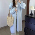 Long Women's Knit Jumpsuit with Dropped Shoulders