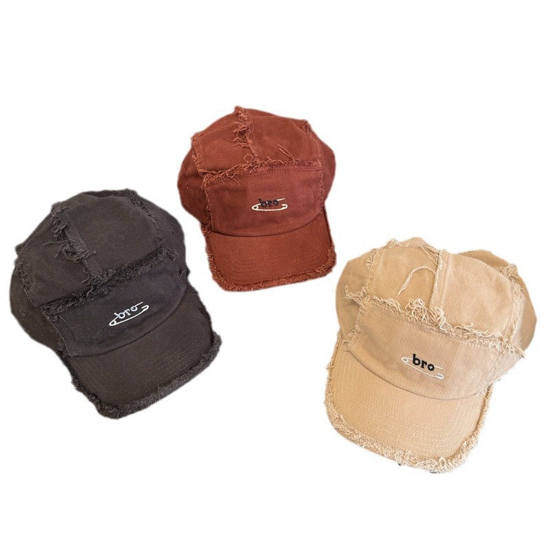 Men's Distressed Denim Snapback Cap