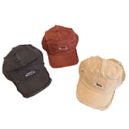 Men's Distressed Denim Snapback Cap
