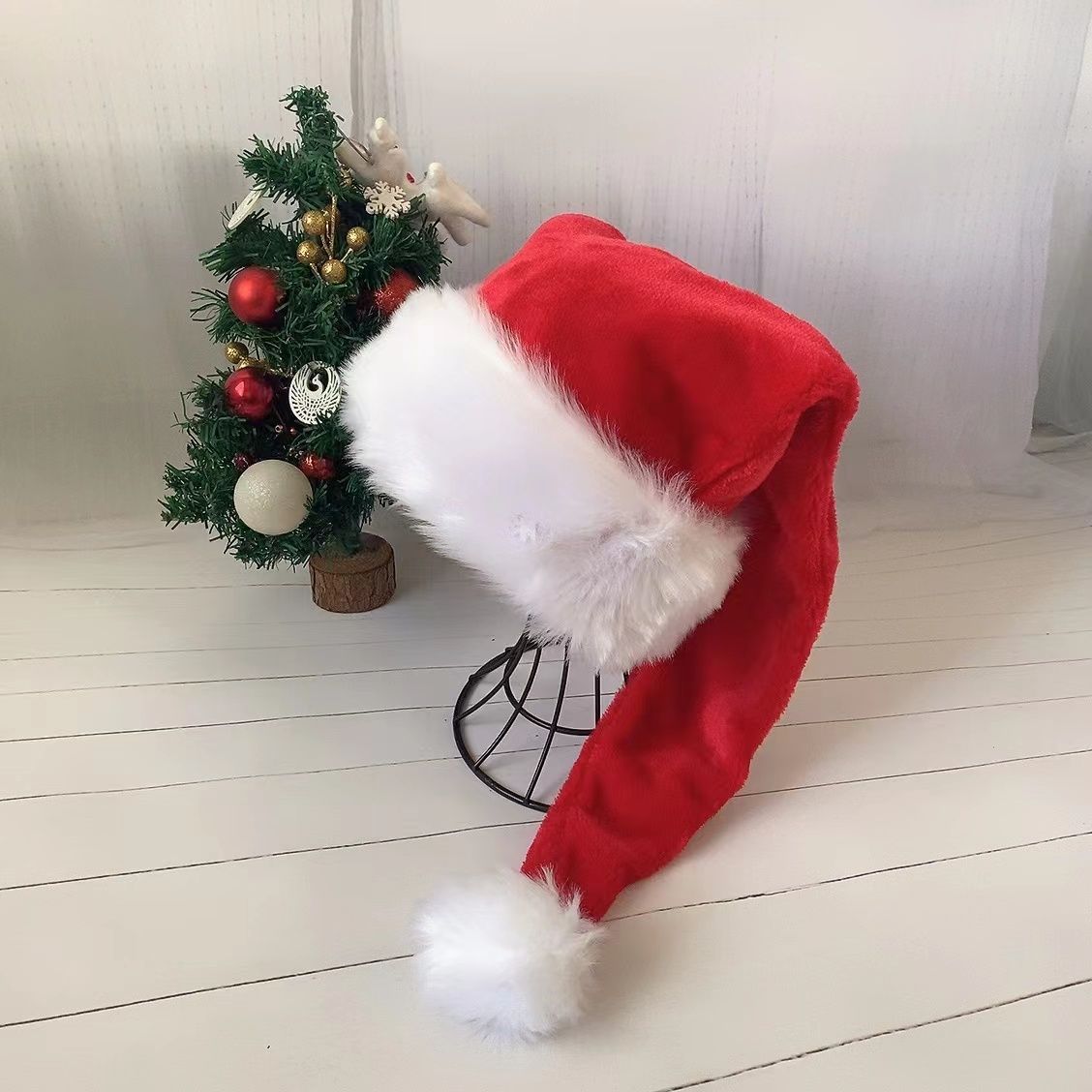 Plush Christmas Hat with Faux Fur