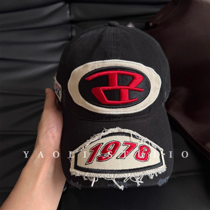 Men's Distressed Graphic Logo Baseball Cap