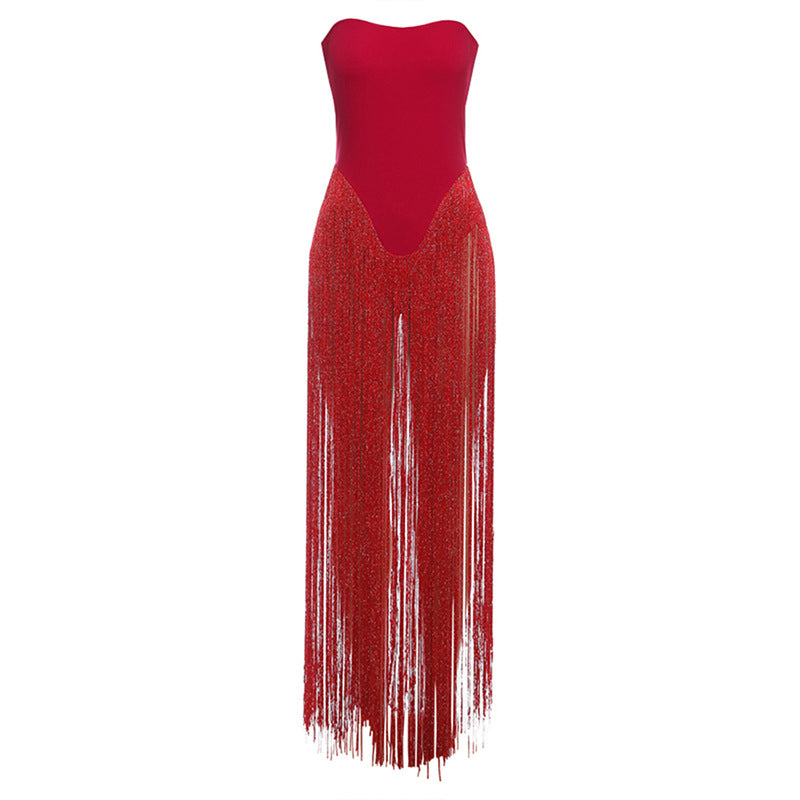 Women's Swimsuit with Fringed Details