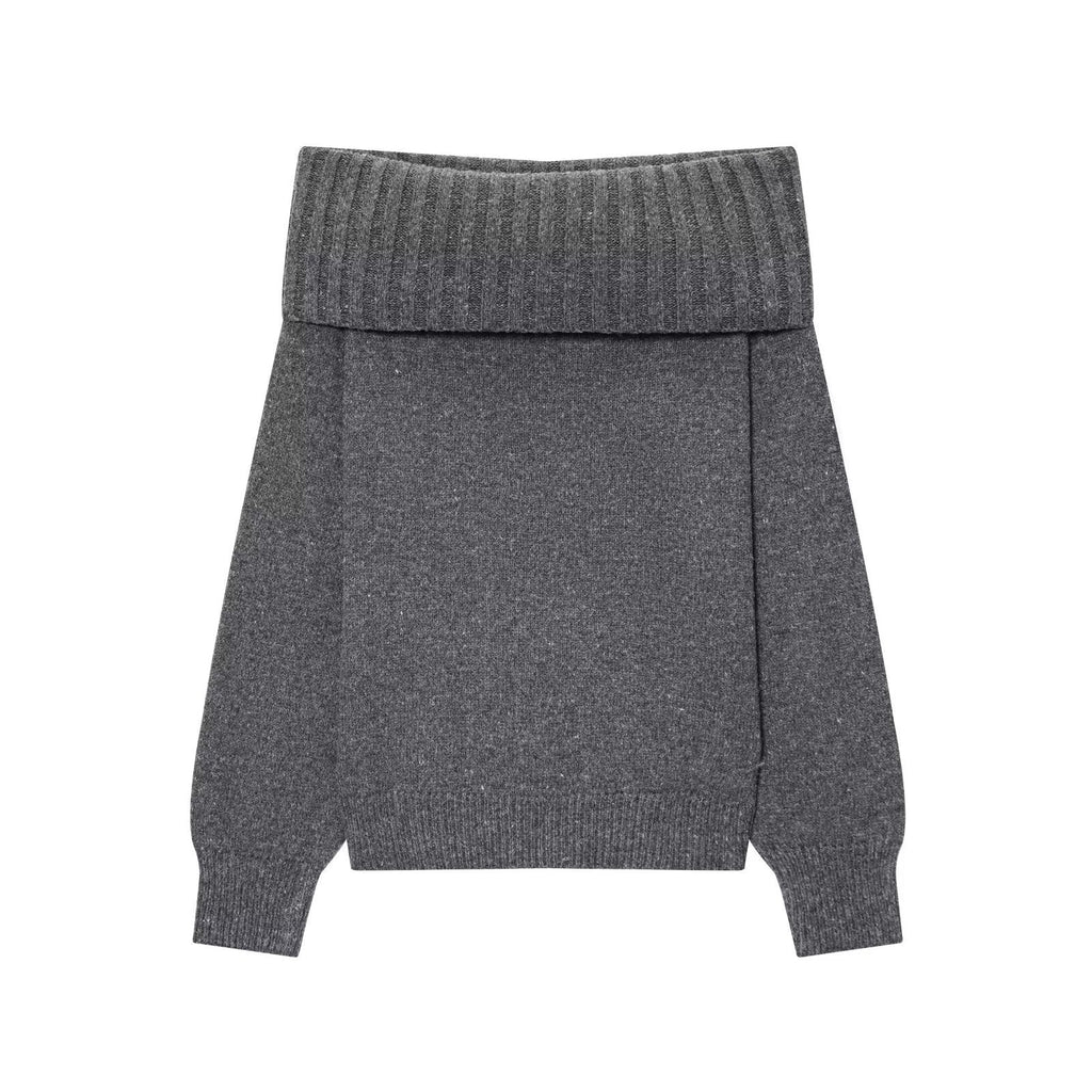 Women's Elegant Knit Sweater with Dropped Shoulders