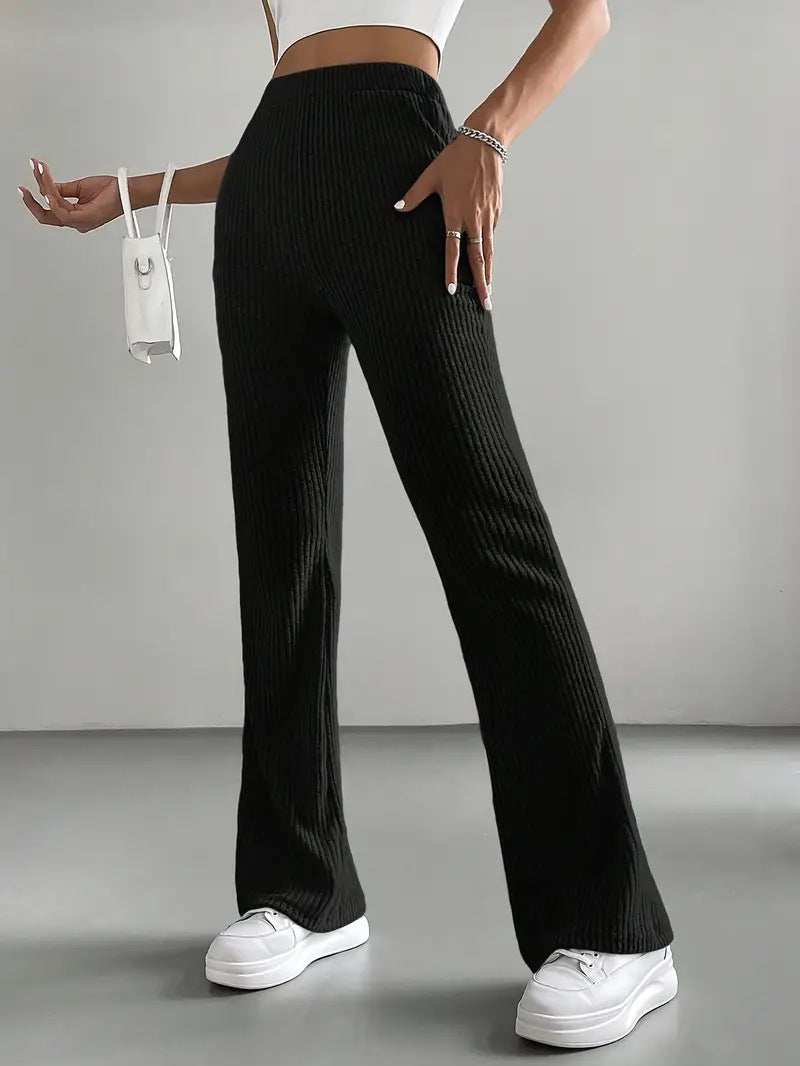 Women's High-Waisted Knit Pants