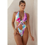 Women's Swimsuit with Cut-Outs and Floral Design