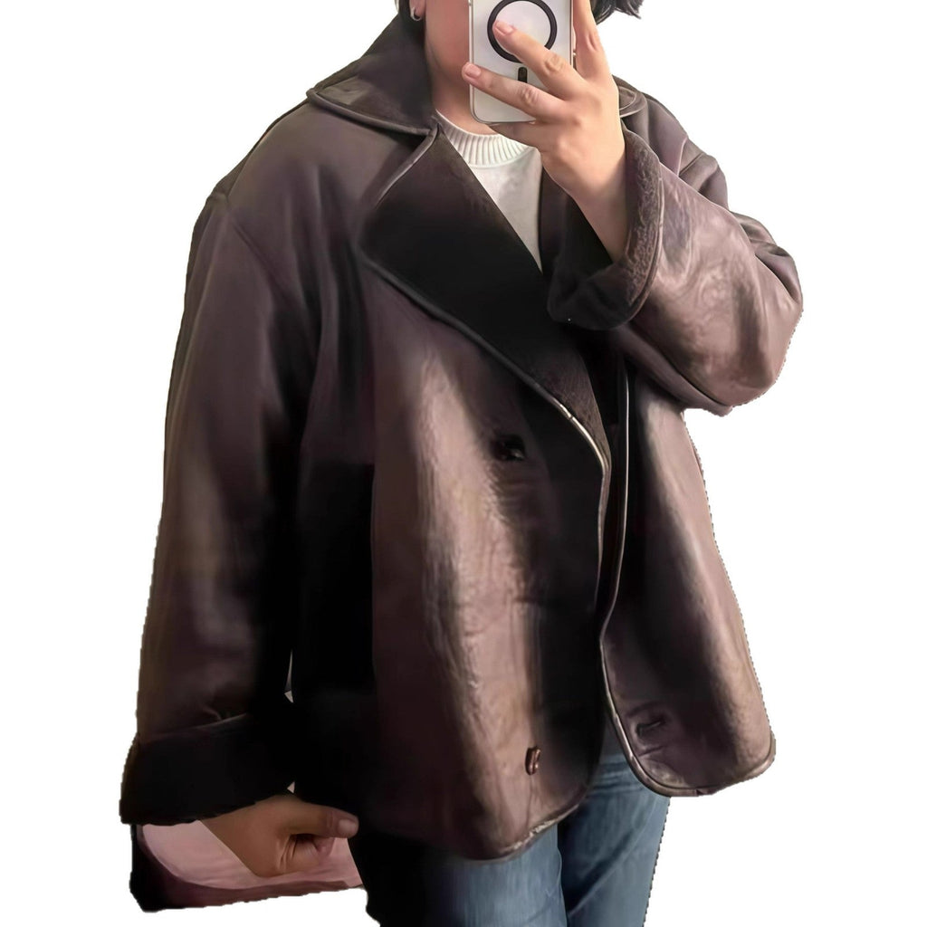 Women's Elegant Oversized Jacket with Soft Lining and Refined Texture
