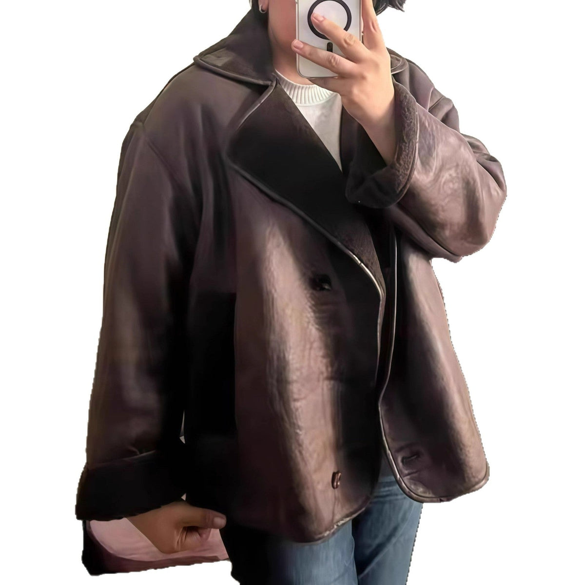 Women's Elegant Oversized Jacket with Soft Lining and Refined Texture