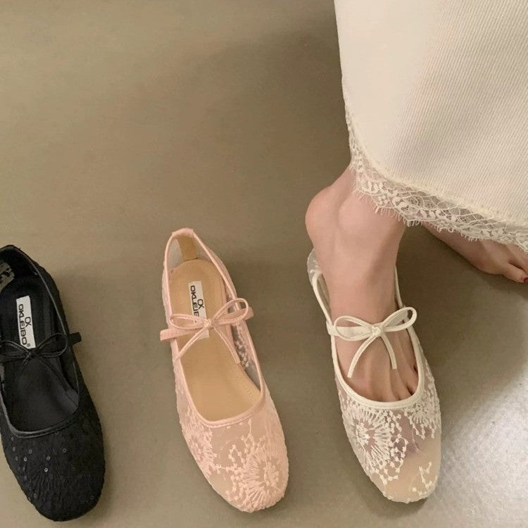 Women's Ballet Flats with Lace Pattern