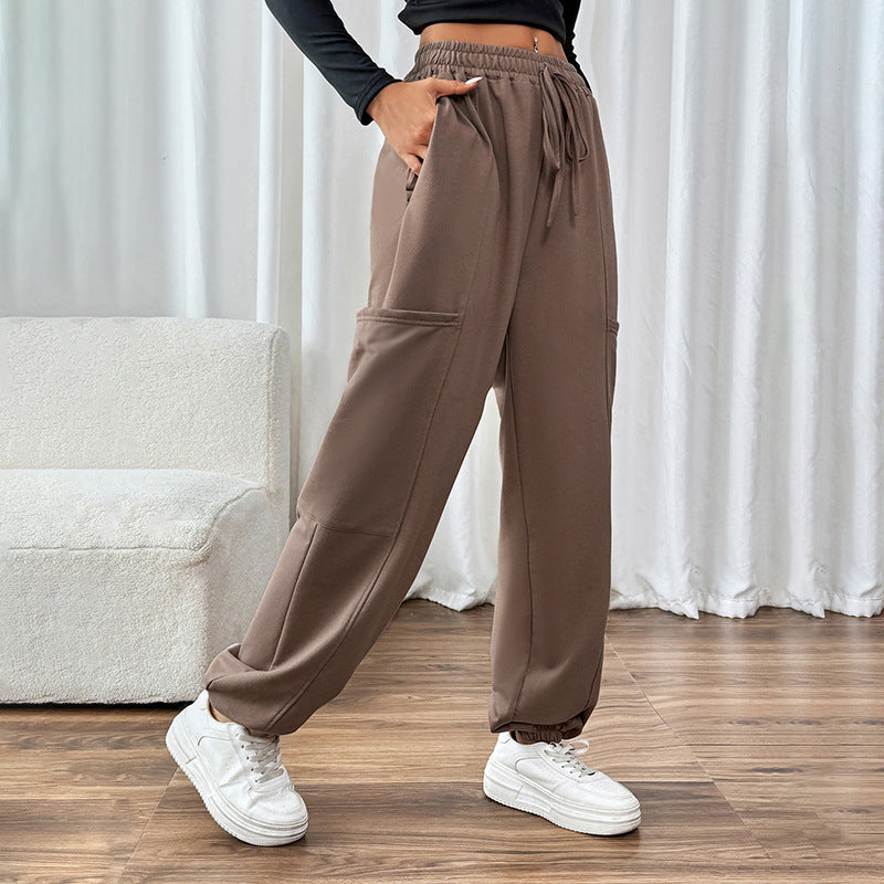 Women's High-Quality Casual Pants with Elastic Waist and Side Pockets