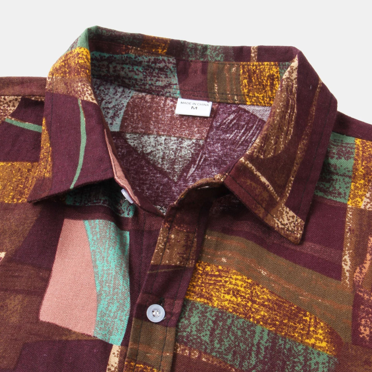 Women's Short-Sleeve Shirt with Creative Brushstroke Design