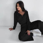 Women's Cropped Thermo-Fleece Set with Half-Zip