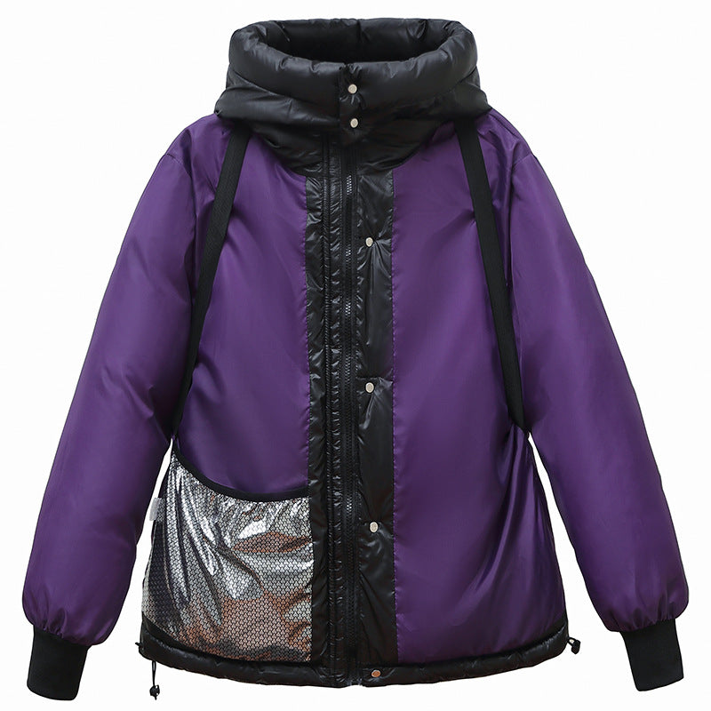 Down Jacket with Hood and Zipper
