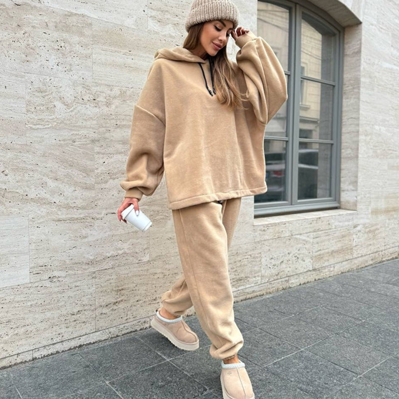 Women's Comfortable Fleece Hoodie and Jogging Pants Set