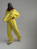 Women's Cozy Fleece Loungewear Set with Stand-Up Collar
