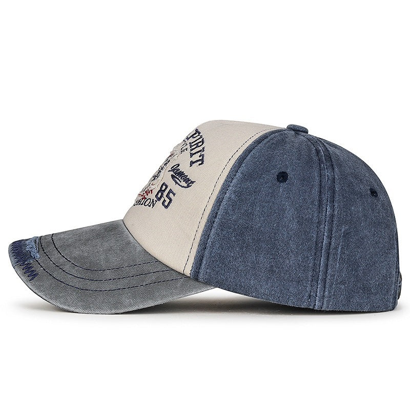 Men's Vintage-Inspired Embroidered Wolf Cap