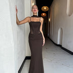 Elegant Evening Dress with Cut-Out Details and Shaping Design
