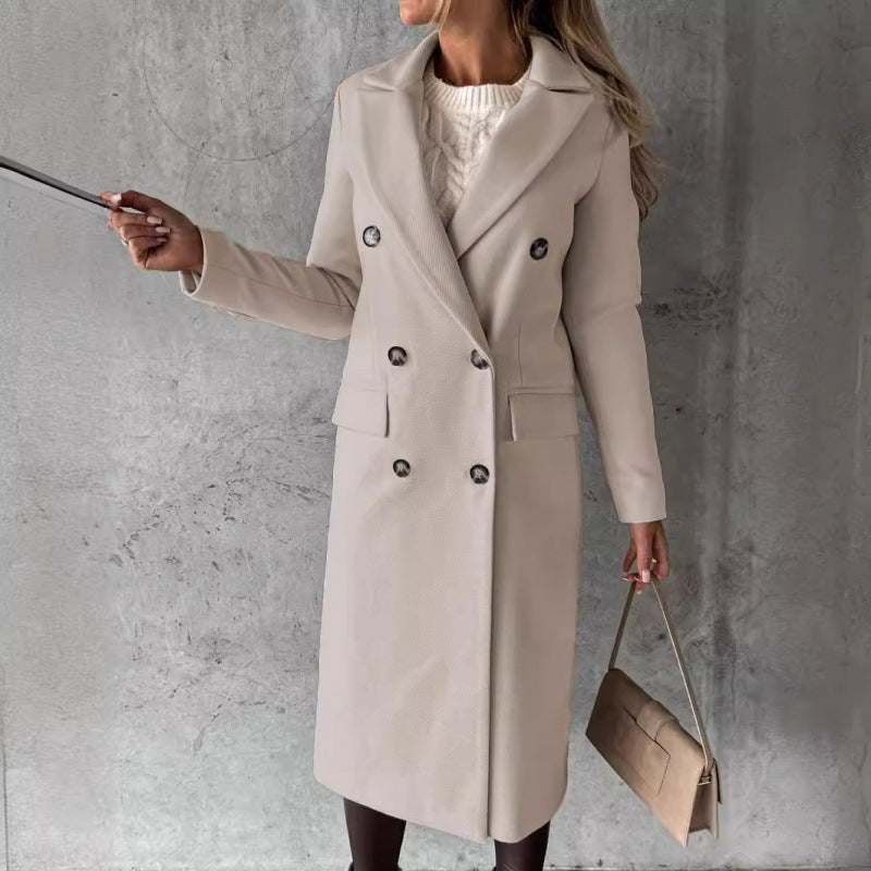 Elegant Double-Breasted Coat with Modern Cut