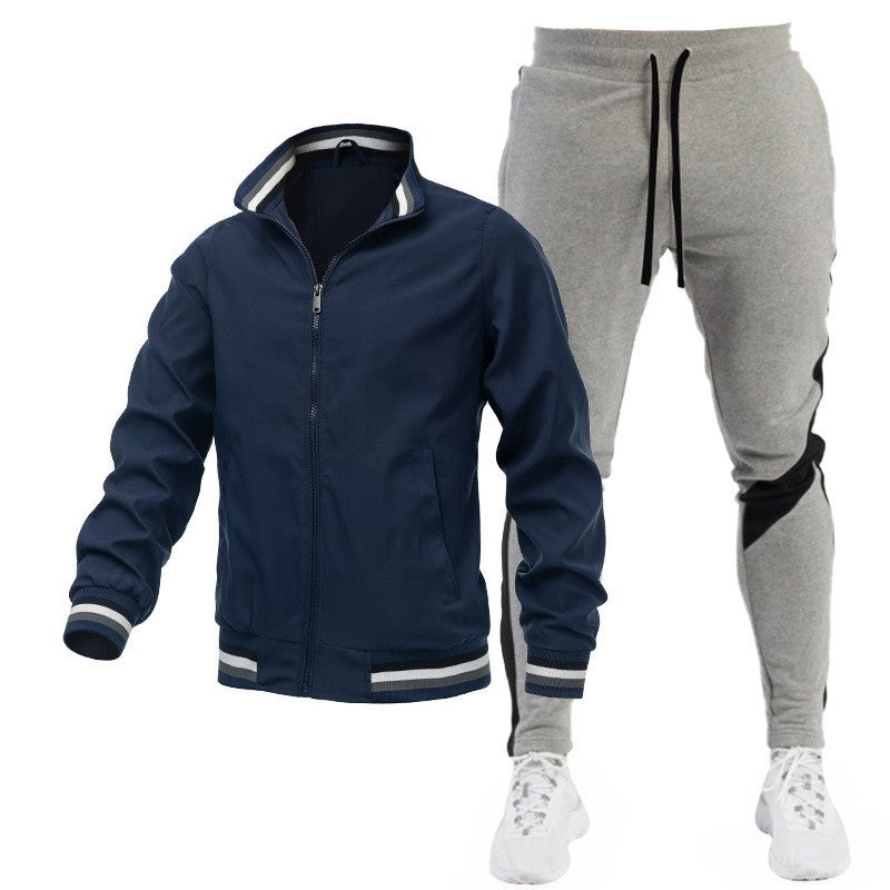 Men's Sporty Track Jacket and Jogging Pants Set