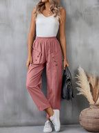 Women's Elegant Casual Pants with Button Details