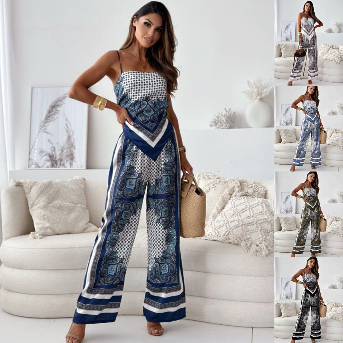 Women's Boho Wide-Leg Jumpsuit