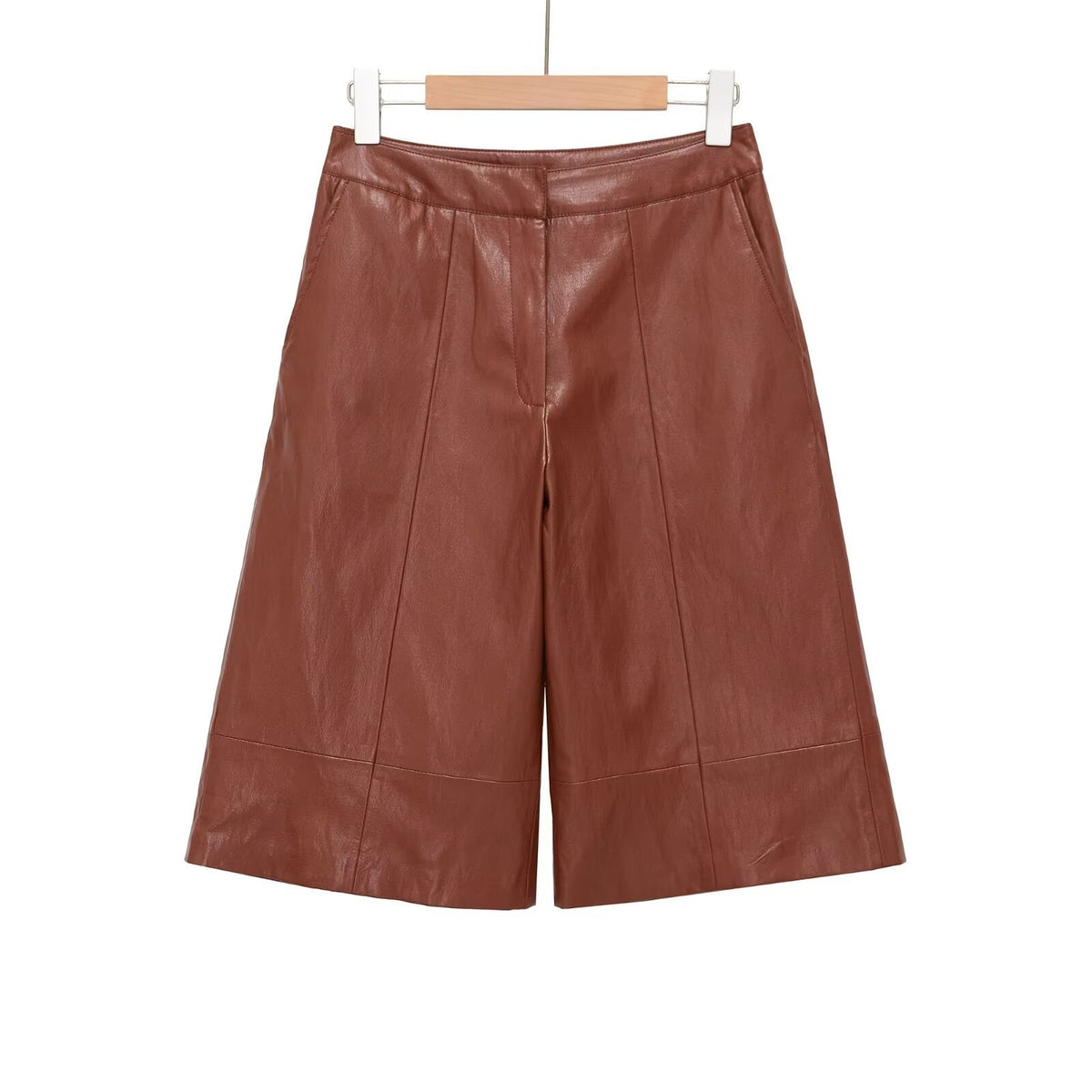 Women's Elegant Leather Culottes