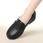 Women's Breathable Moccasins with Elegant Perforations