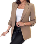 Women's Elegant and Modern Blazer with Roll-Up Sleeves
