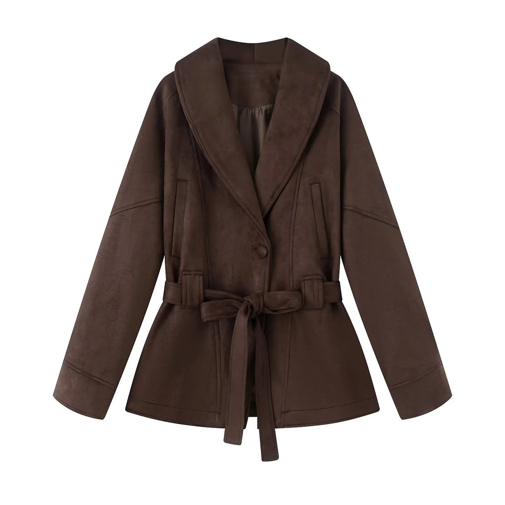 Elegant Transitional Jacket with Tie Belt