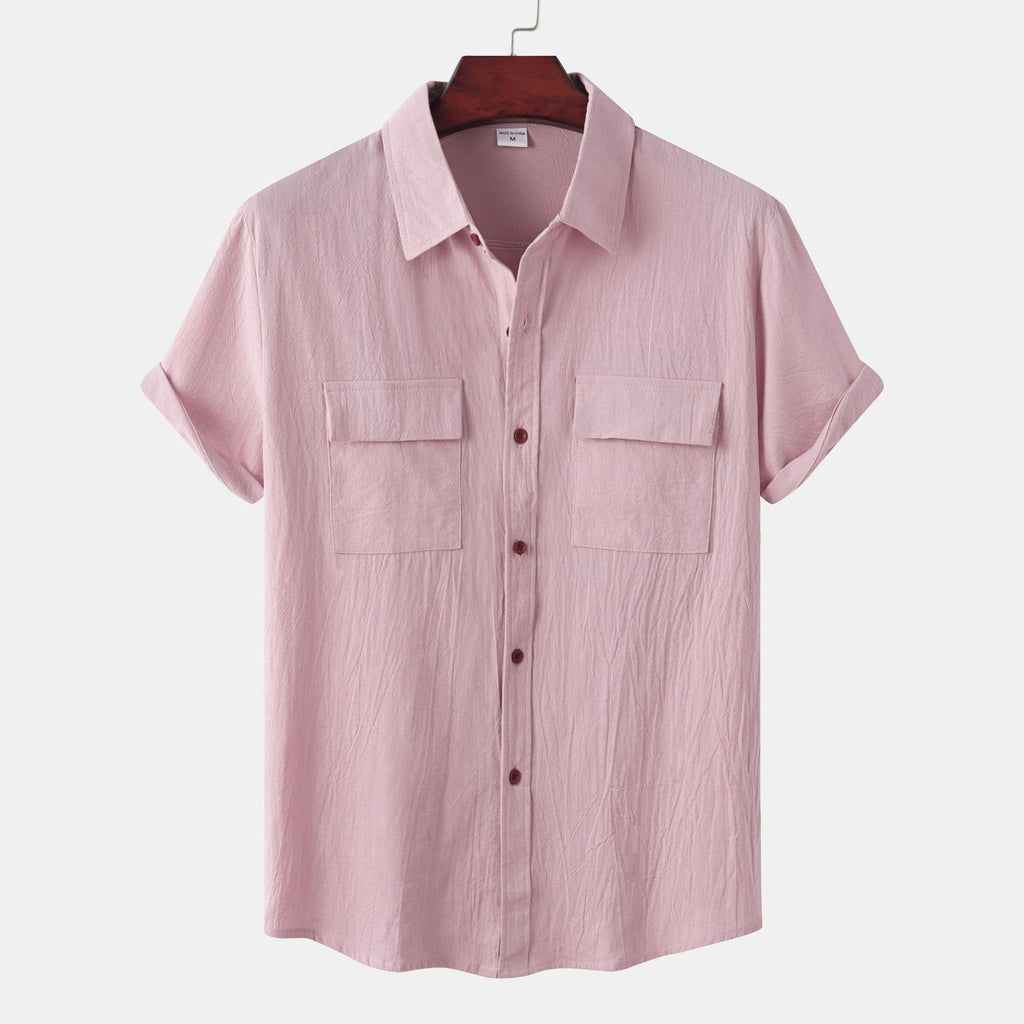 Women's Short-Sleeve Shirt with Practical Chest Pockets and Casual Structure