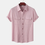 Women's Short-Sleeve Shirt with Practical Chest Pockets and Casual Structure