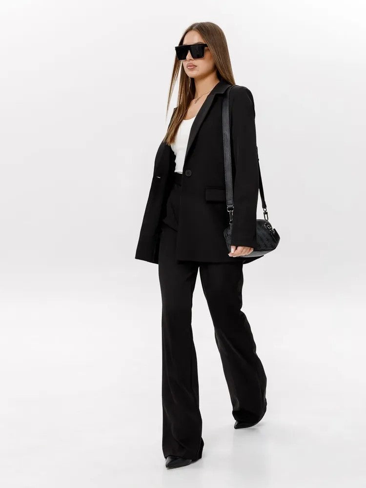 Women's Blazer and High-Waist Pants Set