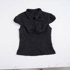 Women's Figure-Flattering Short-Sleeve Shirt with Refined Ruching