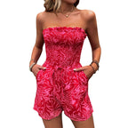 Women's Jumpsuit with Elastic Bodice and Pockets