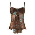 Women's Floral Spaghetti Strap Top with Flowing Design