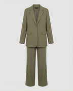 Women's Elegant Suit Set with Wide-Leg Trousers and Modern Blazer