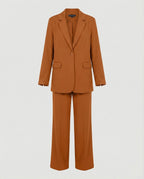 Women's Elegant Suit Set with Wide-Leg Trousers and Modern Blazer