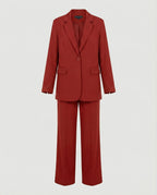 Women's Elegant Suit Set with Wide-Leg Trousers and Modern Blazer