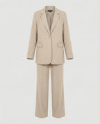Women's Elegant Suit Set with Wide-Leg Trousers and Modern Blazer