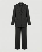 Women's Elegant Suit Set with Wide-Leg Trousers and Modern Blazer