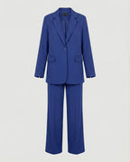 Women's Elegant Suit Set with Wide-Leg Trousers and Modern Blazer