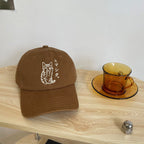 Men's Embroidered Cat Design Baseball Cap