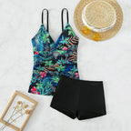 Women's Floral High-Leg Swimsuit Set