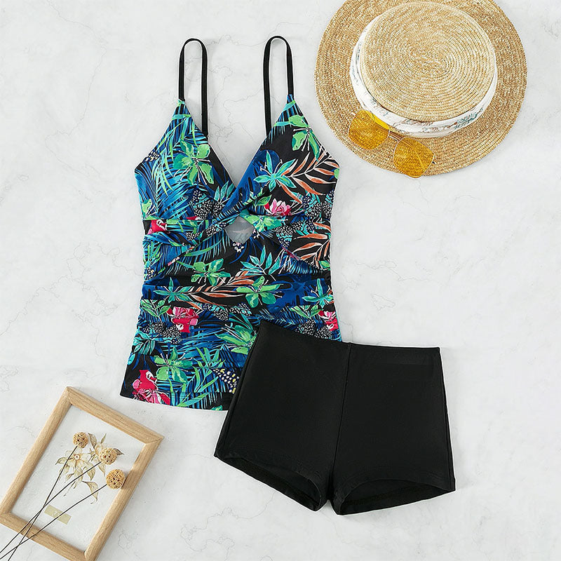 Women's Floral High-Leg Swimsuit Set