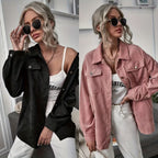 Women's Corduroy Jacket with Modern Cut and Practical Pockets