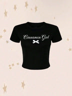 Women's Crop T-Shirt with Nostalgic Print