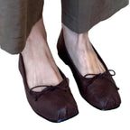 Women's Ballet Flats with Unique Toe Design and Adjustable Strap