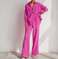 Women's Casual Two-Piece Set in Lightweight Material with Wide Cut