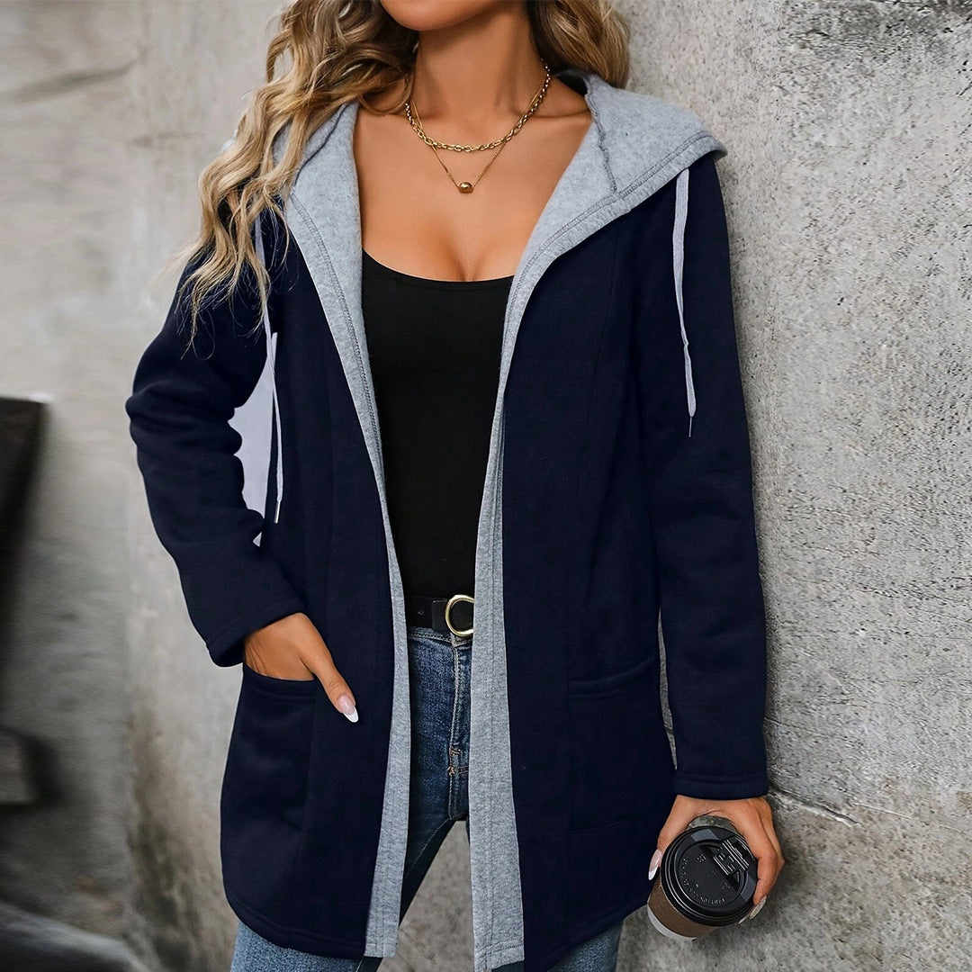 Women's Hooded Cardigan with Pockets