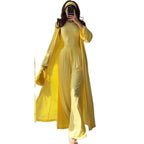 Women's Loungewear Combination with Flowy Kimono and Comfortable Pants