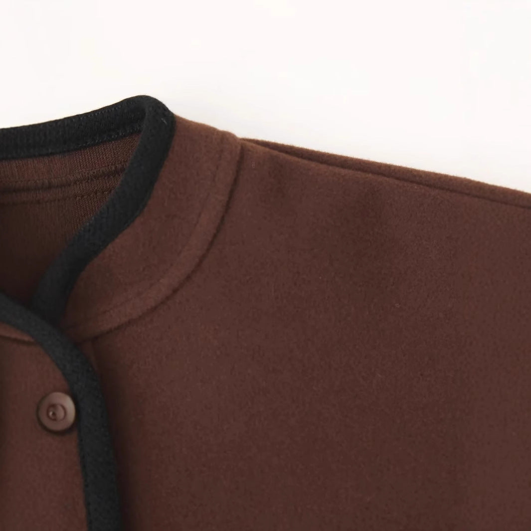 Elegant Women's Transitional Jacket with Contrasting Edges